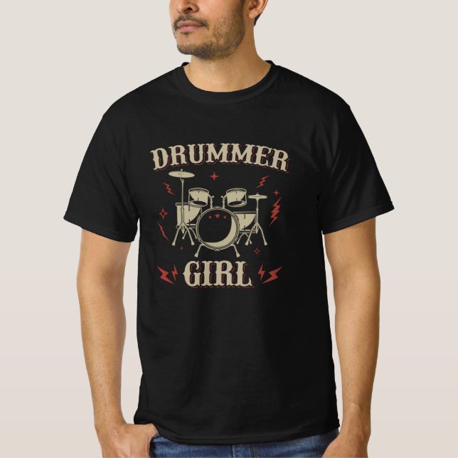 Drummer Girl | Drums Drumming T-Shirt (Front)