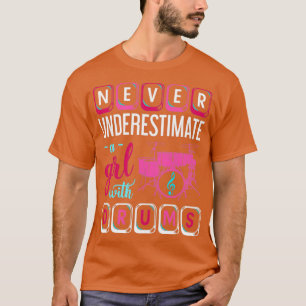 Drummer Girl Drumsticks Music Drums T-Shirt