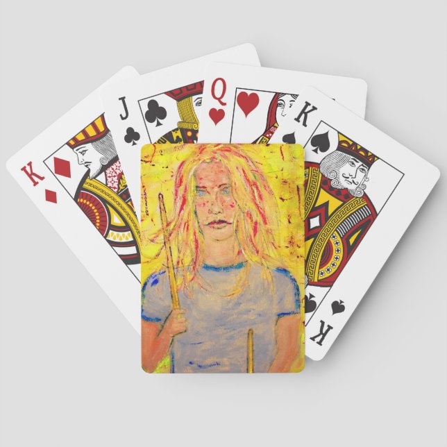 Drummer Girl Playing Cards (Back)