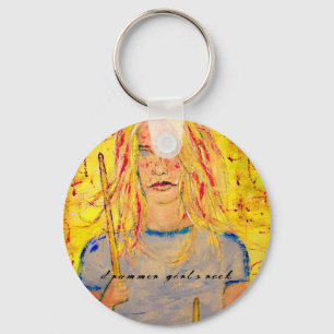 drummer girls rock key ring