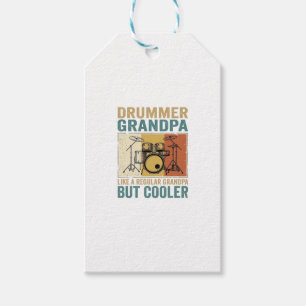 Drummer Grandpa Like a Regular Grandpa But Cooler Gift Tags