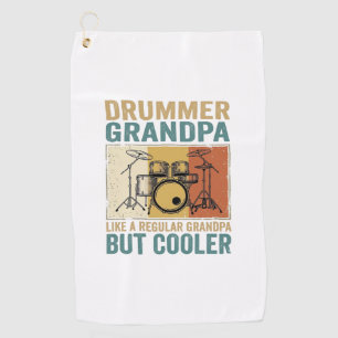 Drummer Grandpa Like a Regular Grandpa But Cooler  Golf Towel