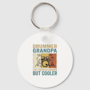 Drummer Grandpa Like a Regular Grandpa But Cooler  Key Ring