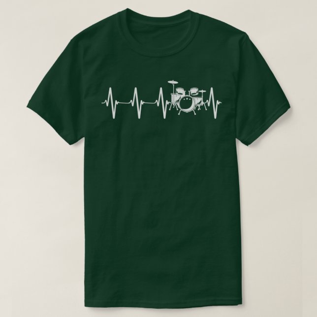 Drummer Heartbeat Gift Best Drum Player Music Teac T-Shirt (Design Front)