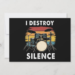 Drummer I Destroy Silence Drum Invitation