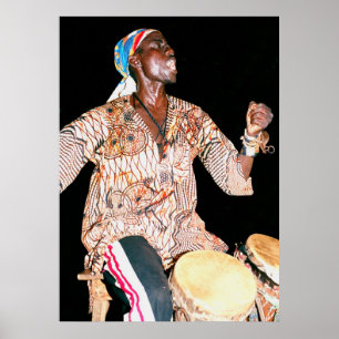 Drummer in Banjul, The Gambia, West Africa Poster