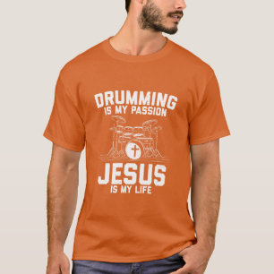 Drummer Jesus Drums Music Drumming Gift Idea vinta T-Shirt