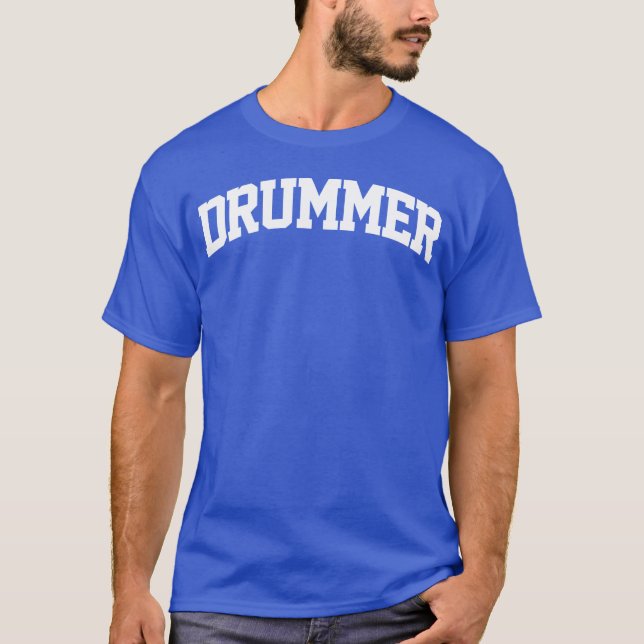 Drummer Job Varsity Arch boy T-Shirt (Front)