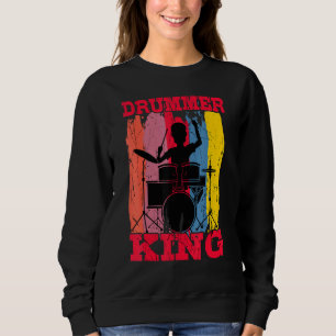 Drummer King Drums Kit Trap Set Snare Bass Hi-Hat Sweatshirt