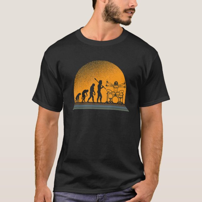 Drummer legend Evolution full moon Drumsticks T-Shirt (Front)