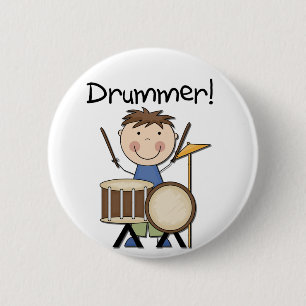Drummer - Male Tshirts and Gifts 6 Cm Round Badge