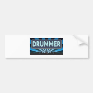 Drummer Marquee Bumper Sticker