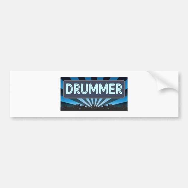 Drummer Marquee Bumper Sticker (Front)