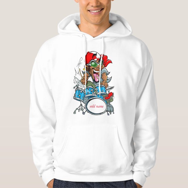 Drummer Men's Basic Hooded Sweatshirt (Front)