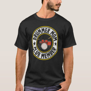 Drummer Mom Club Member Women Drums Vintage Drumme T-Shirt