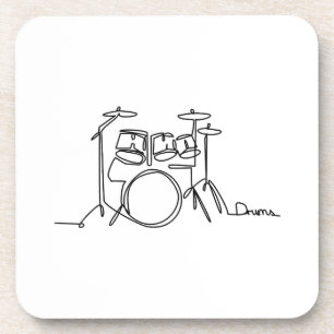 Drummer Music Design One-Line Drums  Coaster