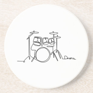 Drummer Music Design One-Line Drums  Coaster