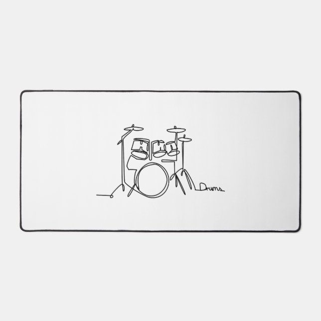 Drummer Music Design One-Line Drums  Desk Mat (Front)