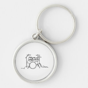 Drummer Music Design One-Line Drums Key Ring