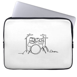 Drummer Music Design One-Line Drums  Laptop Sleeve
