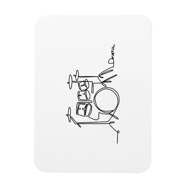 Drummer Music Design One-Line Drums  Magnet (Vertical)