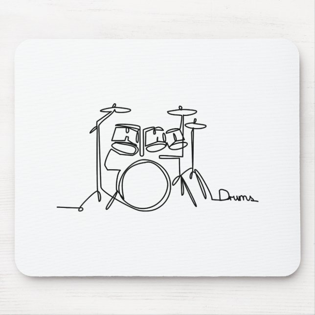 Drummer Music Design One-Line Drums  Mouse Pad (Front)