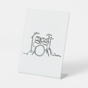 Drummer Music Design One-Line Drums Pedestal Sign