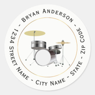 Drummer - Musician Return Address Label