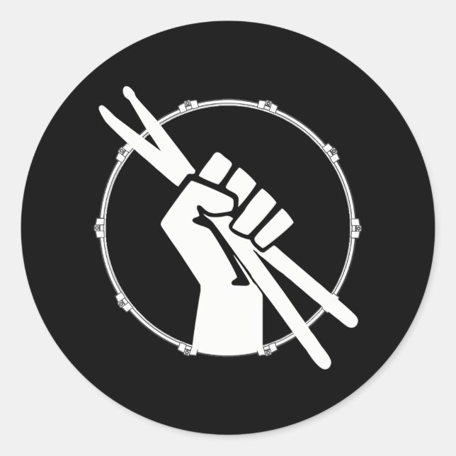 Drummer musician who love drums classic round sticker (Front)
