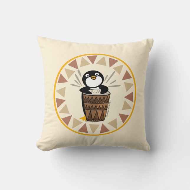 Drummer Penguin Cushion (Front)
