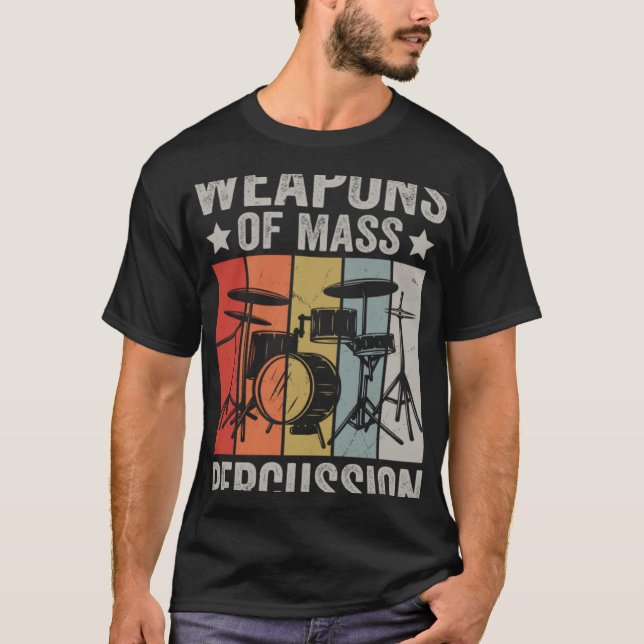 Drummer Percussion Retro Vintage T-Shirt (Front)