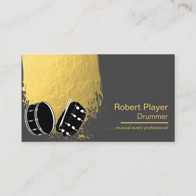 Drummer Percussionist Musical Event Drums Djs Business Card (Front)