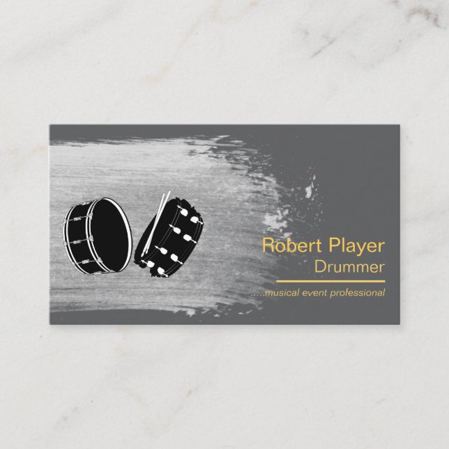 Drummer Percussionist Musical Event Drums Djs Business Card (Front)