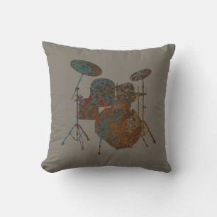 Drummer Pillow Rock & Roll Drum Kit Musician Music