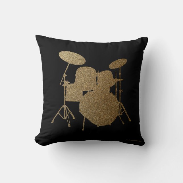 Drummer Pillow Rock & Roll Music Drumming Drum (Front)