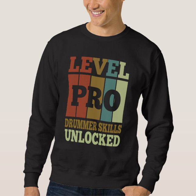 Drummer Pro Unlocked Vintage Style Unique Sweatshirt (Front)
