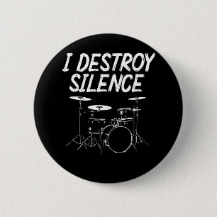 Drummer Quote Drumset Rock Band Drum Musician 6 Cm Round Badge