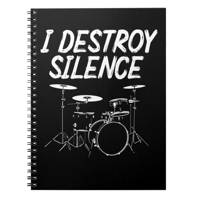 Drummer Quote Drumset Rock Band Drum Musician Notebook (Front)