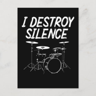 Drummer Quote Drumset Rock Band Drum Musician Postcard