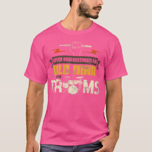 Drummer Retired Musician Men Gift Idea Distressed T-Shirt