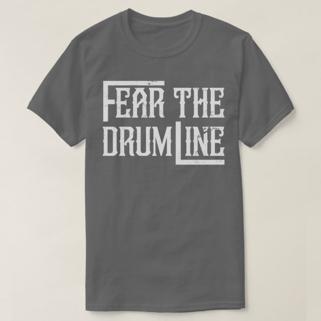 Drummer Retro Drumline Percussion Marching Band T-Shirt (Design Front)