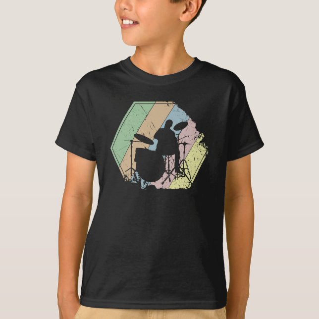 Drummer Retro T-Shirt (Front)