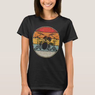 Drummer Retro Vintage Drum Set Drumset Drummers Me T-Shirt