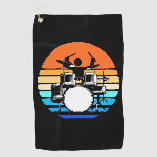 Drummer Retro Vintage Golf Towel