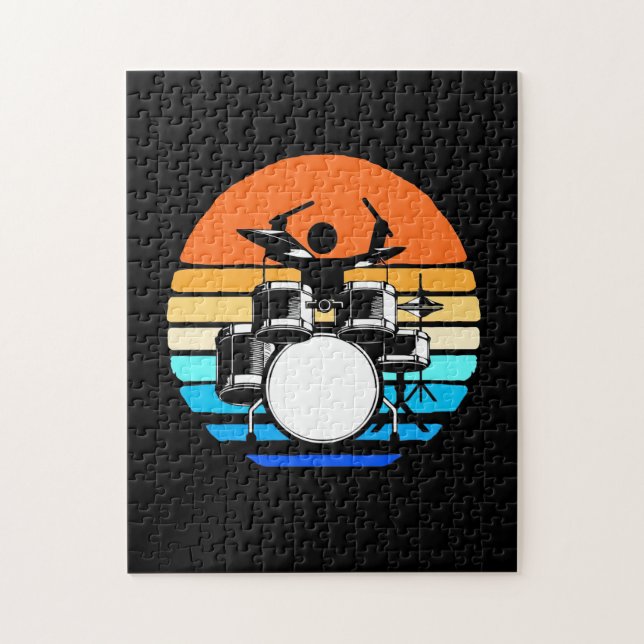 Drummer Retro Vintage Jigsaw Puzzle (Vertical)