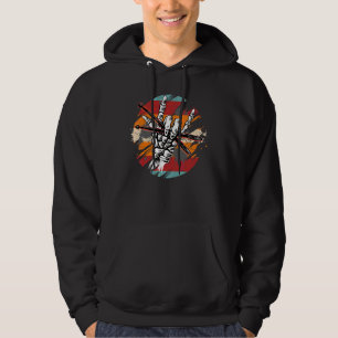Drummer Rock & Roll Hand Horns Drum Sticks Drummer Hoodie
