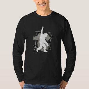 Drummer Rocking Yeti Drums Musical Instrument T-Shirt