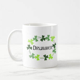 Drummer Shamrock Oval Coffee Mug