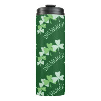 Drummer Shamrocks Outlined Green