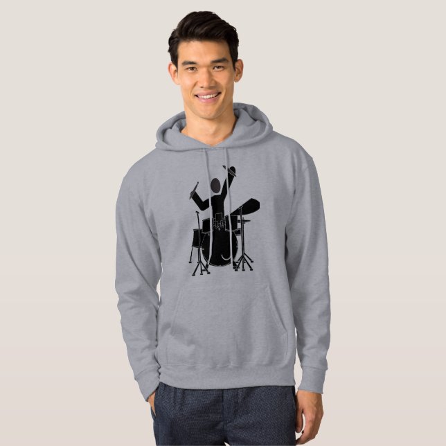 Drummer Silhouette Hoodie (Front Full)